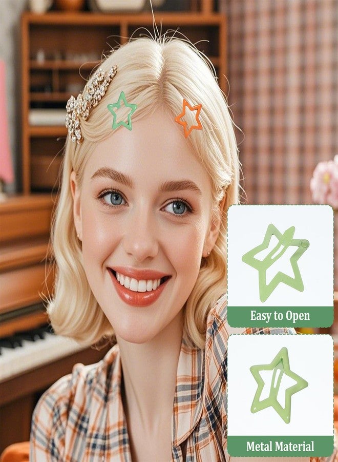 BOHUIZ 50 Pcs Star Hair Clips, 1.18" Hair Clip, Snap Hairs Barrettes Non Slip Star Accessories Multiple Colors Metal Clips 2000s Hairs Accessories for Girls Women - Image 2